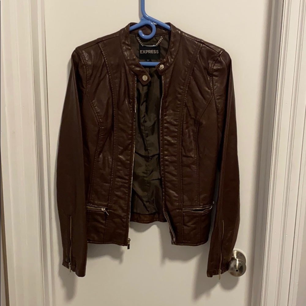 Express brown leather jacket